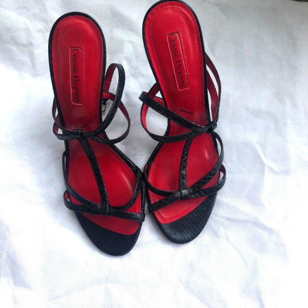 High heel sandals.